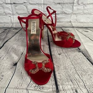 Badgley Mischka evening open toe pump shoes